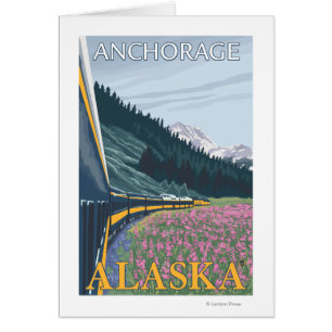 Alaska Railroad Scene - Anchorage, Alaska