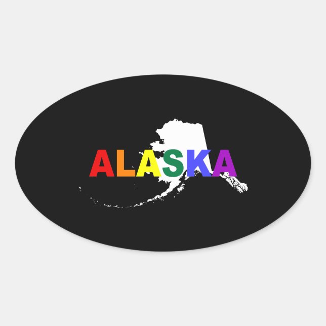 Alaska Rainbow Staat 2 Ovaler Aufkleber (Vorderseite)