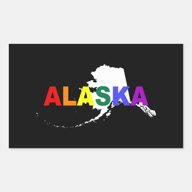 Alaska Rainbow Staat 2 Rechteckiger Aufkleber (Vorderseite)
