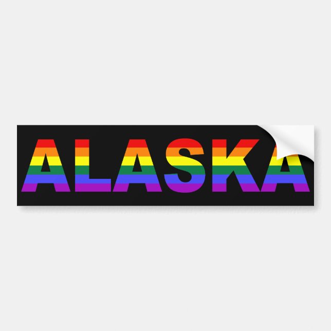 Alaska Rainbow Stripes Autoaufkleber (Vorne)