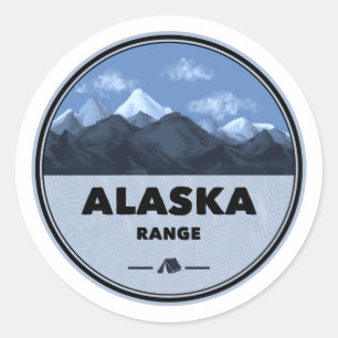 Alaska Range Camping Runder Aufkleber