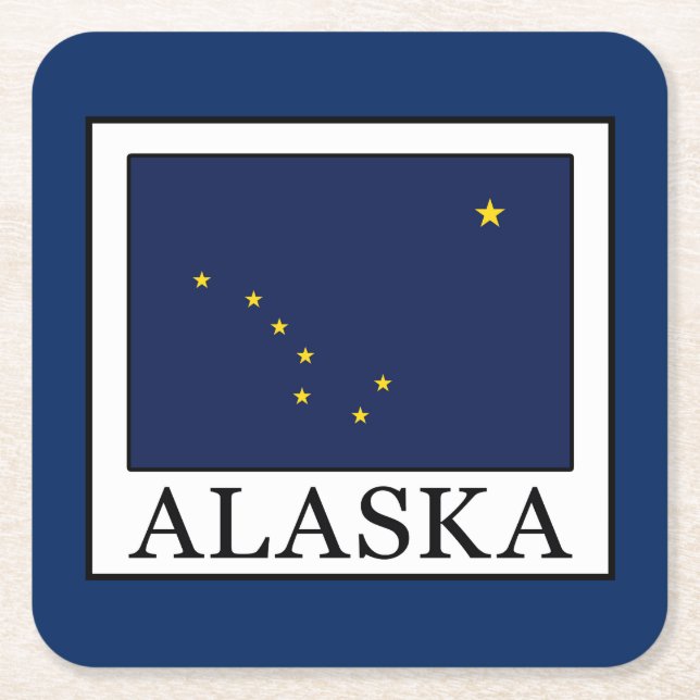 Alaska Rechteckiger Pappuntersetzer (Vorderseite)