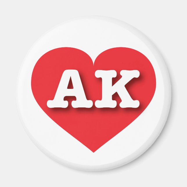 Alaska Red Heart - I Liebe AK Magnet (Vorne)