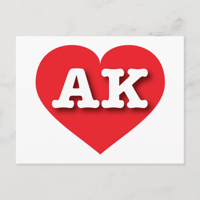 Alaska Red Heart - I Liebe AK Postkarte (Vorderseite)