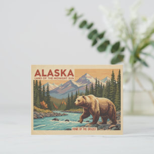 Alaska Reise Grizzly Bären Landschaft Postkarte