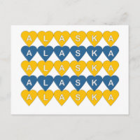 Alaska Reise Herzen in Gold und Blau