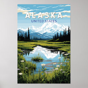 Alaska Reise Kunst Vintage Poster