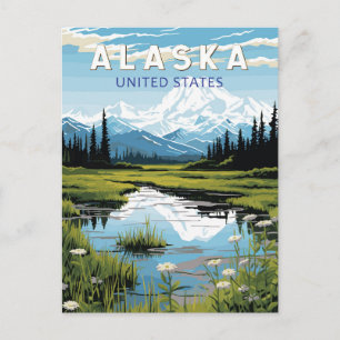 Alaska Reise Kunst Vintage Postkarte