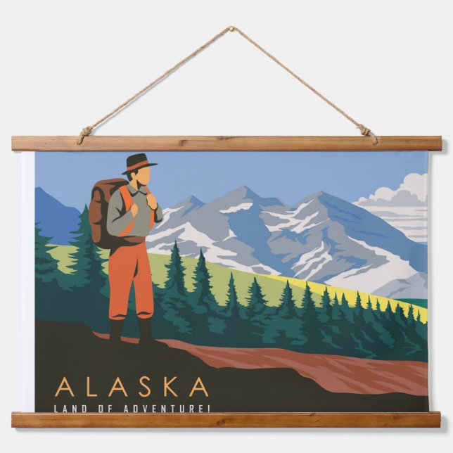 Alaska-Reise Wandteppich Mit Holzrahmen (Vorne)