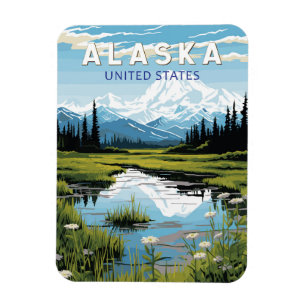 Alaska Reisen Kunst Vintag Magnet
