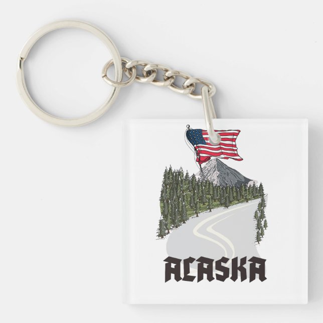 Alaska-Reiseposter Schlüsselanhänger (Vorderseite)