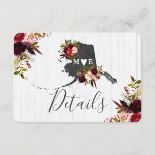 Alaska Reiseziel Rustikale Hochzeitsdetails Einladung