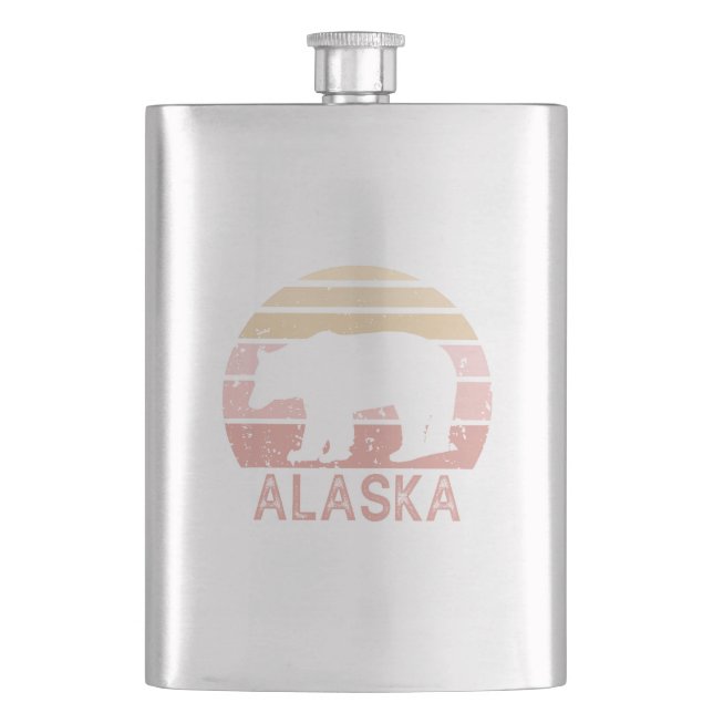 Alaska Retro Bear Flachmann (Vorderseite)