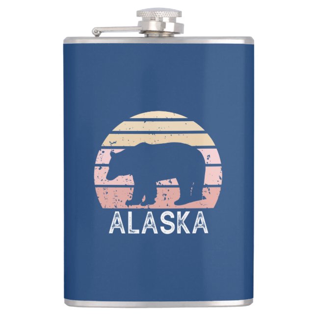 Alaska Retro Bear Flachmann (Vorderseite)