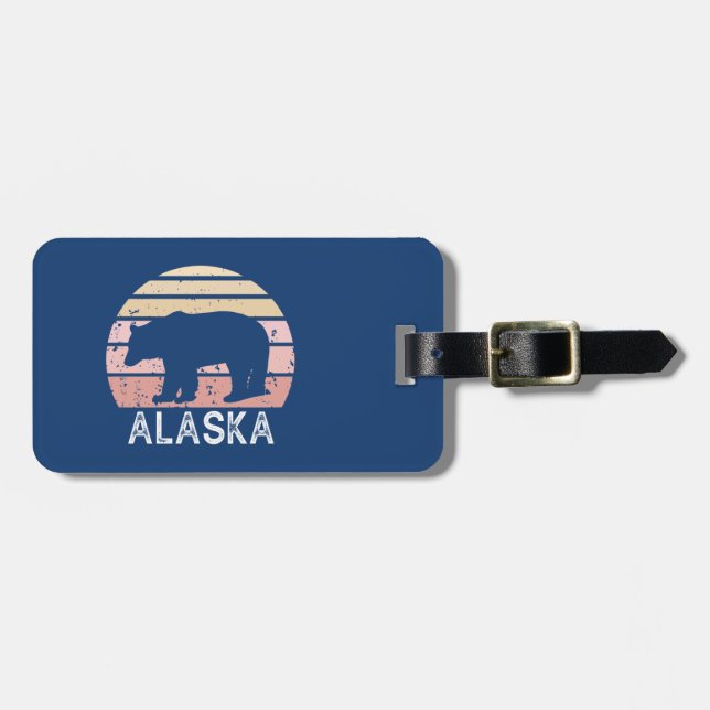 Alaska Retro Bear Gepäckanhänger (Vorderseite horizontal)