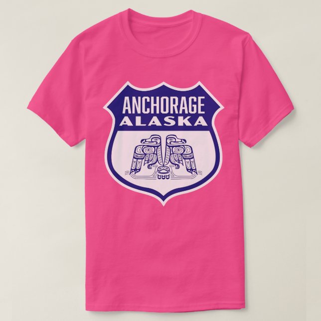 Alaska Retro Bird Shield Blue T-Shirt (Design vorne)
