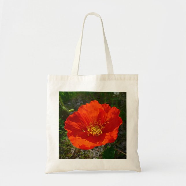 Alaska-Rote Mohnblume Farbige Blume Tragetasche (Vorne)