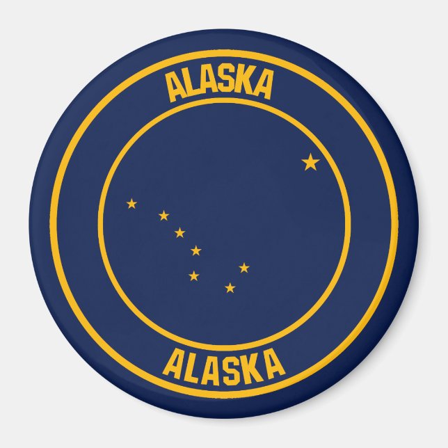 Alaska Round Emblem Magnet (Vorne)
