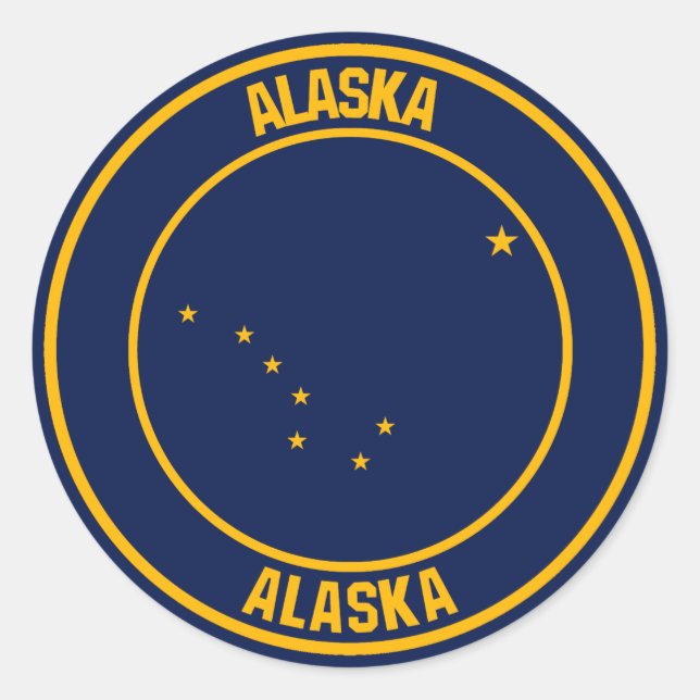 Alaska Round Emblem Runder Aufkleber (Vorderseite)
