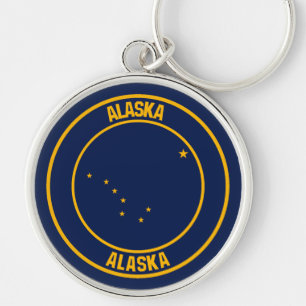 Alaska Round Emblem Schlüsselanhänger