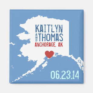 Alaska Save the Date - Individuell gestaltete Stad Magnet