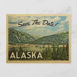 Alaska Save the Date Vintage Postkarten