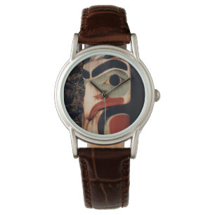 Alaska schnitzte hölzernes entworfenes armbanduhr