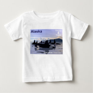 Alaska-Schwertwale-Briefmarke Baby T-shirt