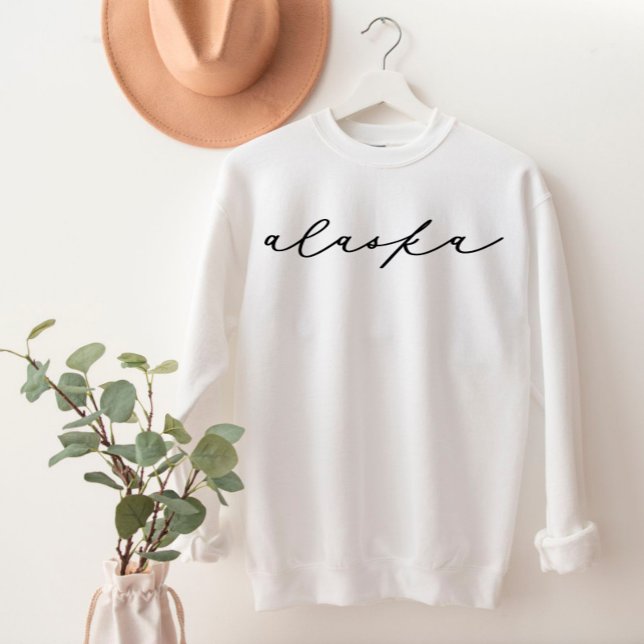 Alaska Script Staat FrauenSweatshirt Sweatshirt (Von Creator hochgeladen)