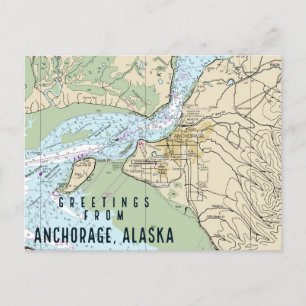 Alaska-Seekarte Postkarte