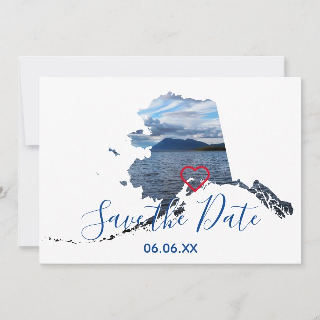 Alaska Shape Foto Save the Date Ankündigung (Vorderseite)