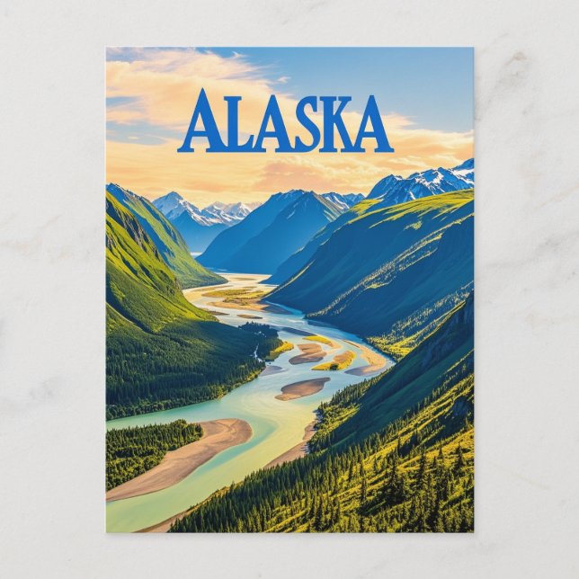Alaska-Sicht Postkarte (Vorderseite)
