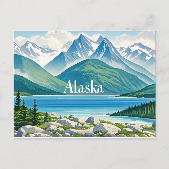 Alaska-Sicht Postkarte (Vorderseite)