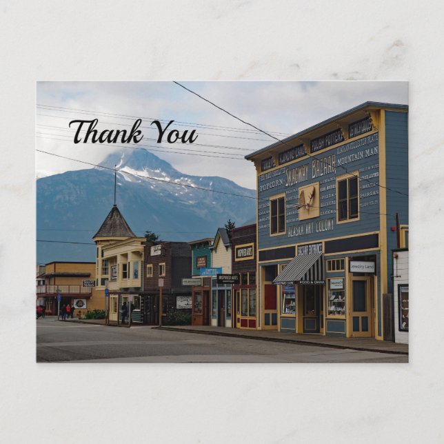 Alaska Skagway Town Gebäude Foto Vielen Dank Postkarte (Vorderseite)