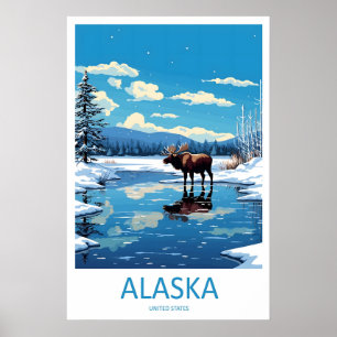Alaska-Ski-National-Reise-Vintage-Plakat-Park Poster