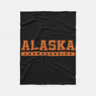 Alaska Snowboarding Orange Vintager Text Fleecedecke