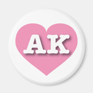 Alaska Solid Pink Heart - I Liebe AK Magnet