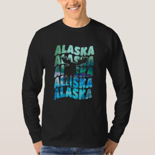Alaska-Souvenir Aurora Borealis Nordlichter Schnee T-Shirt