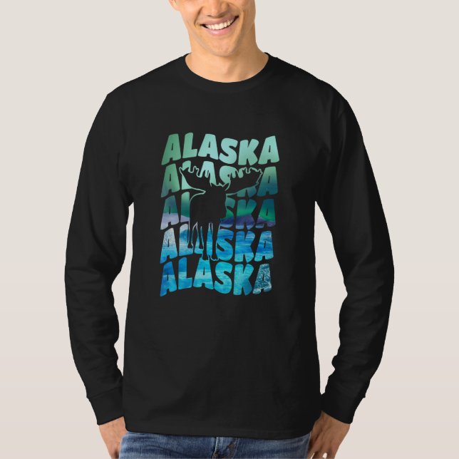 Alaska Souvenir Aurora Borealis Northern Lights Sn T-Shirt (Vorderseite)