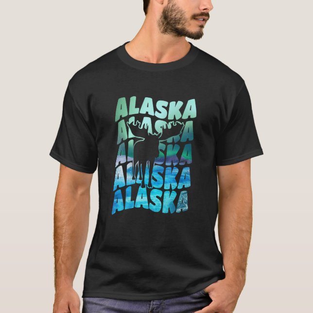 Alaska Souvenir Aurora Borealis Northern Lights Sn T-Shirt (Vorderseite)