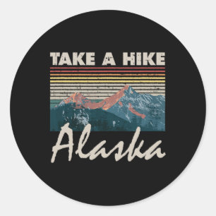 Alaska Souvenir Wandern Nimm einen Wanderweg Vinta Runder Aufkleber