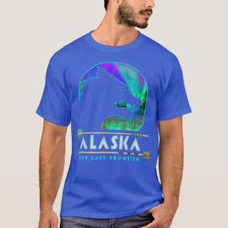 Alaska Staat Alaskan Wolf mit Aurora Borealis Sno T-Shirt