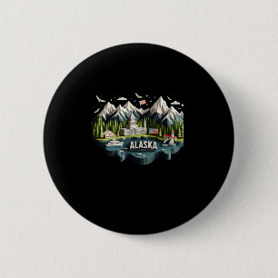 Alaska-Staat auf dem US-Aufkleber Button