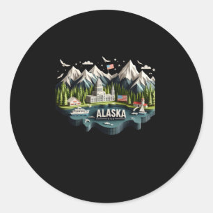 Alaska-Staat auf dem US-Aufkleber Runder Aufkleber