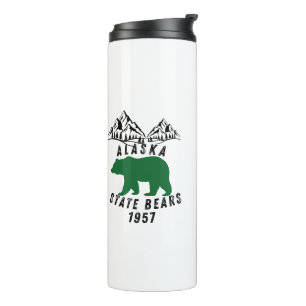 Alaska Staat Bears 1957 Retro Black Design Thermosbecher