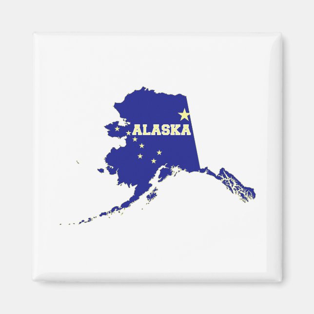 Alaska-Staat-Formfahne mit Name Magnet (Vorne)