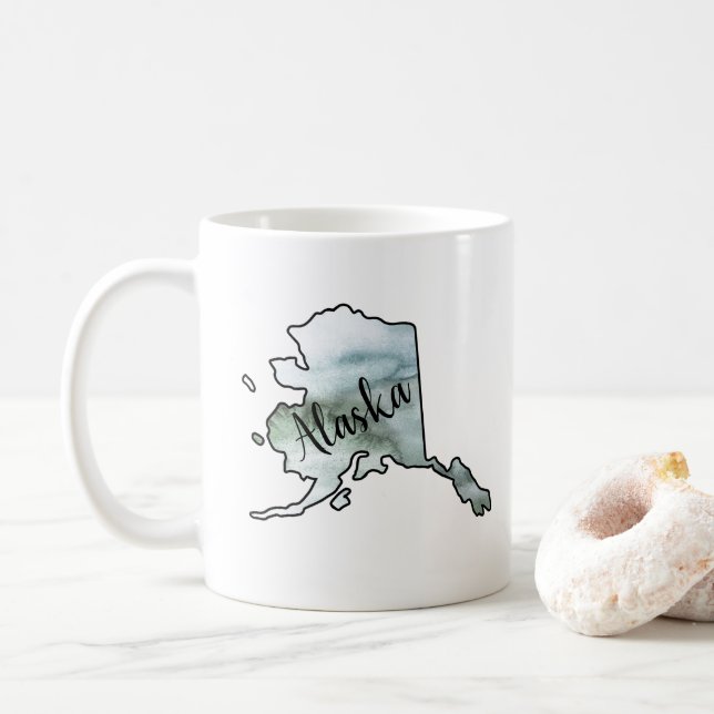 Alaska Staat Illustration Kaffeetasse (Mit Donut)