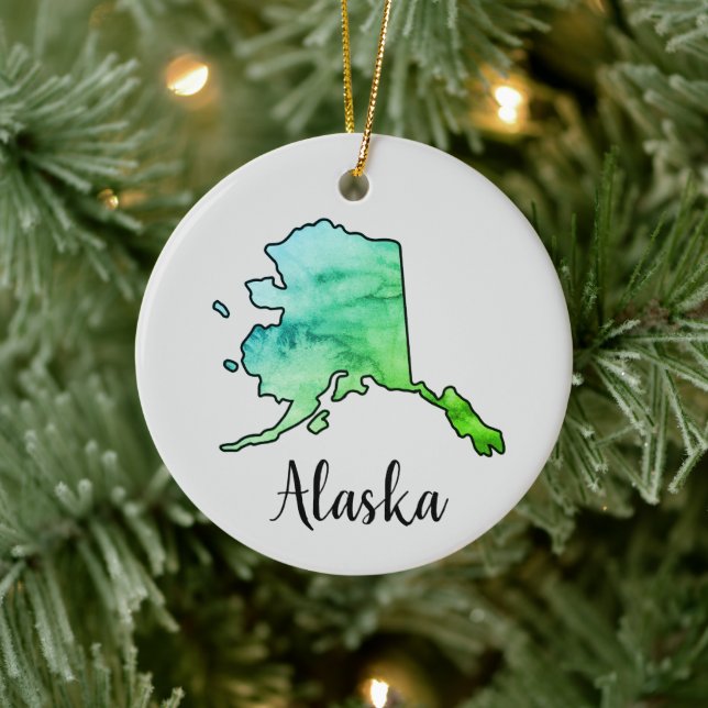 Alaska Staat Illustration Keramik Ornament (Baum)