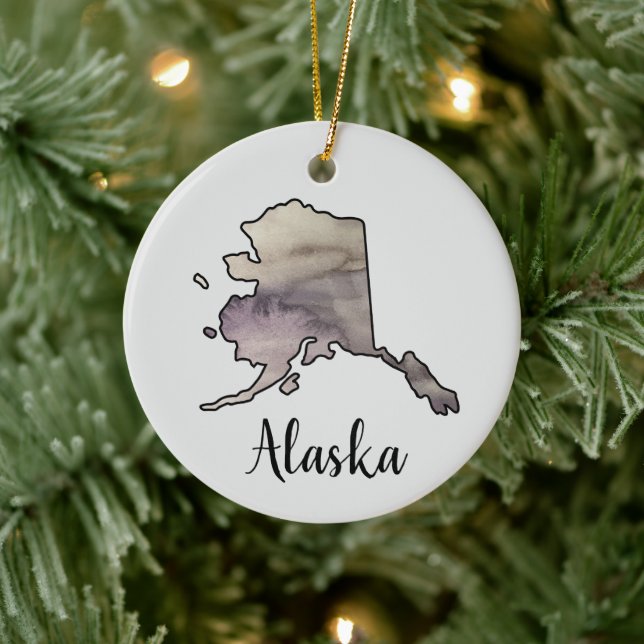 Alaska Staat Illustration Keramik Ornament (Baum)