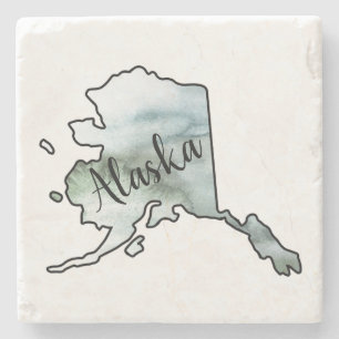 Alaska Staat Illustration Steinuntersetzer